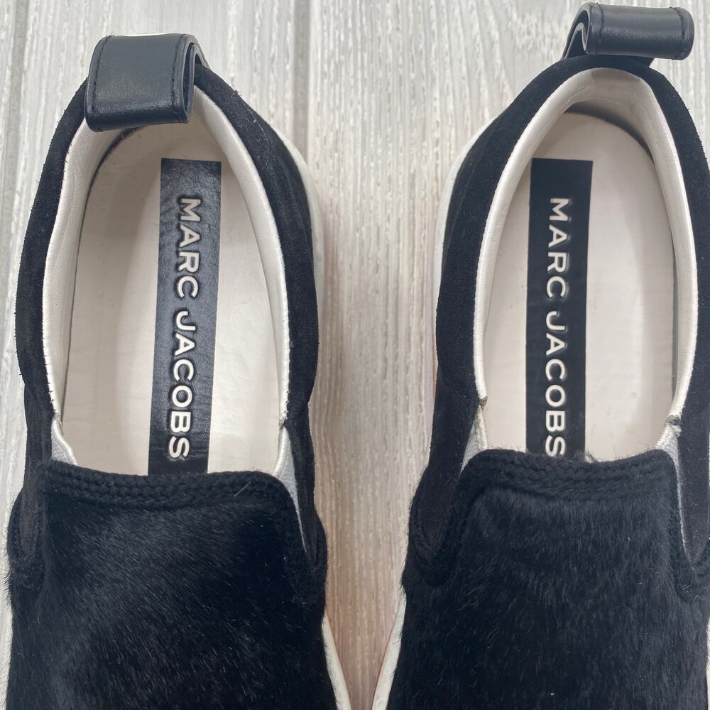 Marc Jacobs Love Mercer Black Calf Hair Slip On Casual Shoes Size 9 $225 - Picture 2 of 11